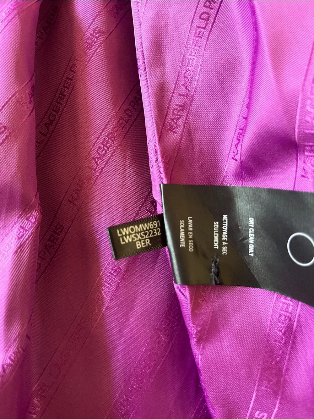 Karl Lagerfeld Paris Berry Purple Magenta Fuschia Wool Trench Pea Coat Designer